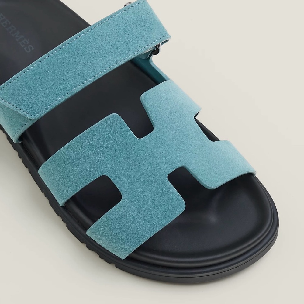 Hermes Blue Mineral Chypre Sandals